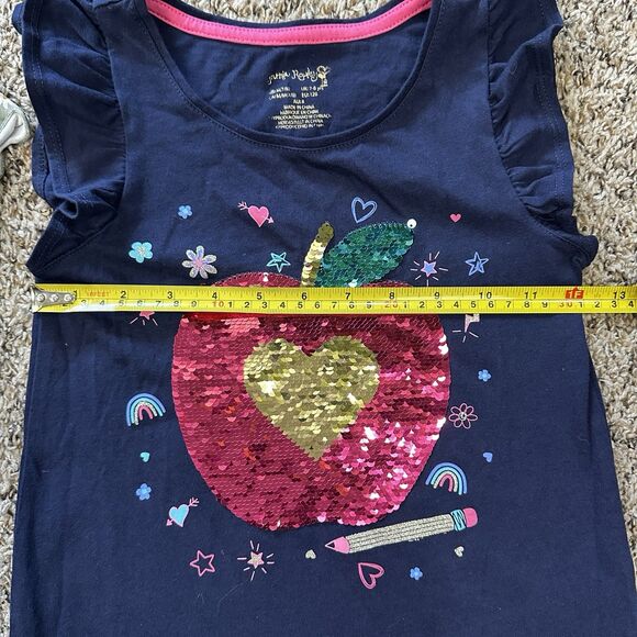 Girls Sz 7/7-8 Set of 2 Tops Cynthia Rowley Jenna & Jessie USA Floral Sequence - Picture 9 of 12